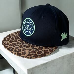 Kbethos Snapback Hat Cap Crushed Moto MX Motocross Dirtbike Adjustable Leopard